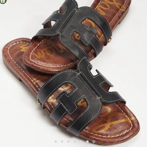 Sam Edelman Bay Slide Sandal in Black Leather